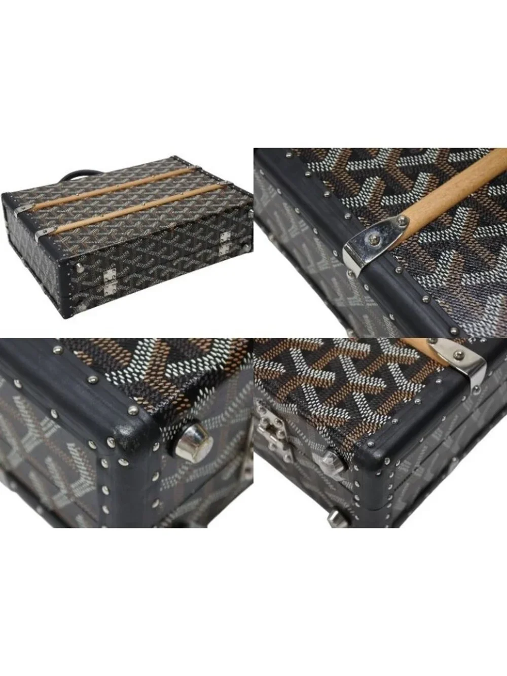 Goyard Pallas MM Trunk Bag Black Leather
